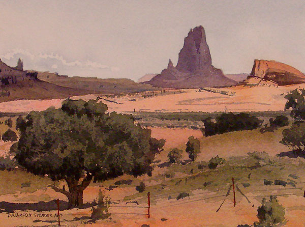 Duncan Spencer Watercolor - Agathla Peak
