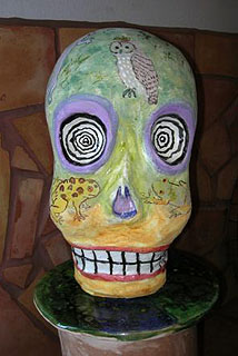 Ceramic Skull by Ann Mendershausen